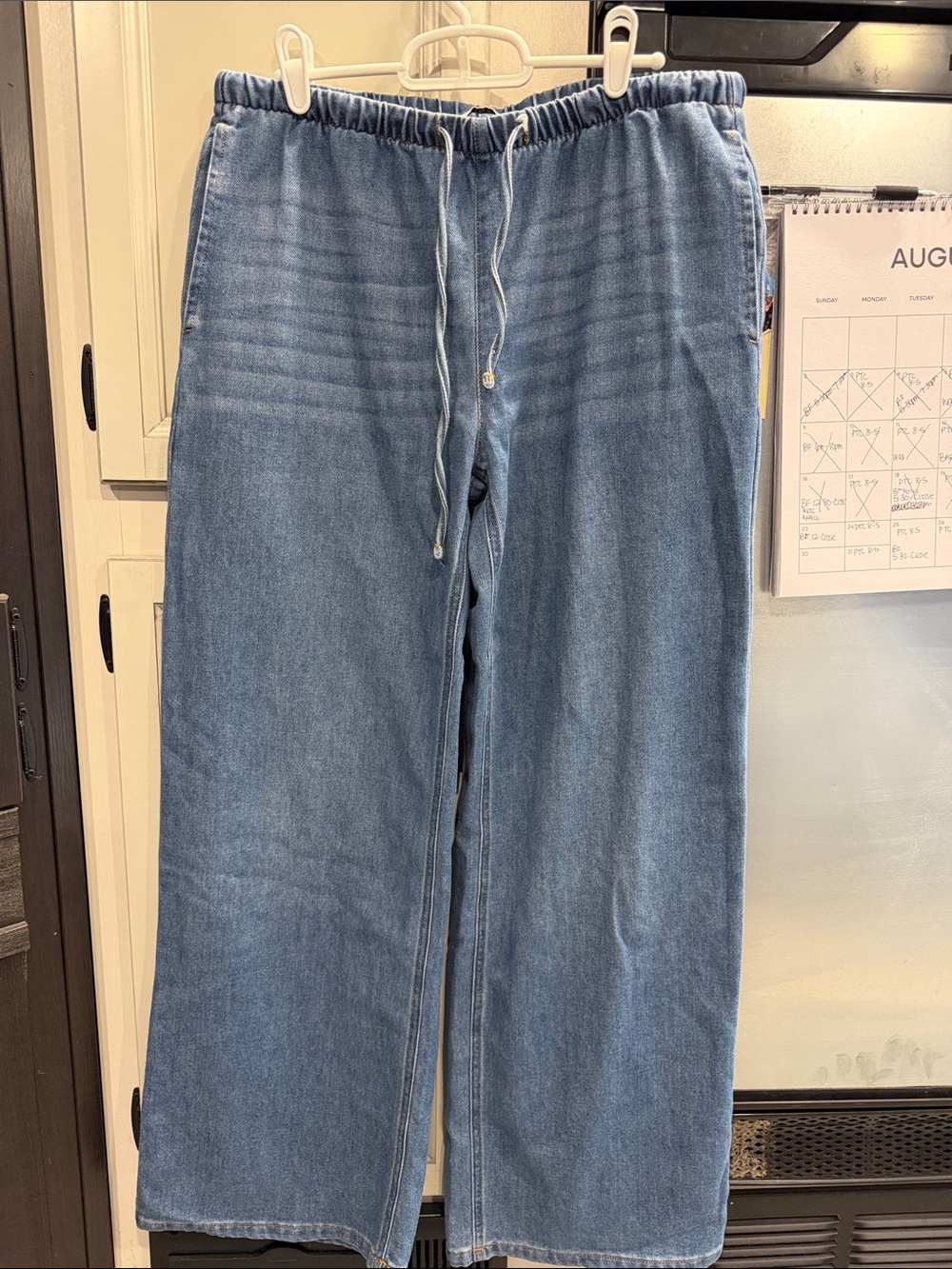 Women’s Blue Drawstring Denim Jeans - Relaxed Fit